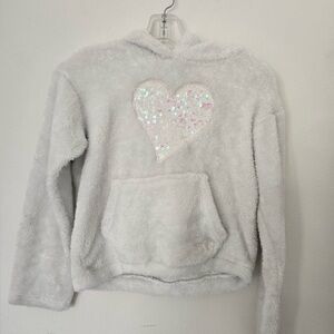 Cozy Fuzzy Hoodie with Heart Design